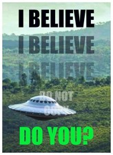 Listing image for UFO ALIEN POSTER ART PRINT - FRAMED OPTIONS - CHOOSE SIZE!