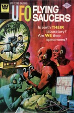 Listing image for FS03 VINTAGE UFO FLYING SAUCERS COMIC ADVERTISING A4 POSTER PRINT